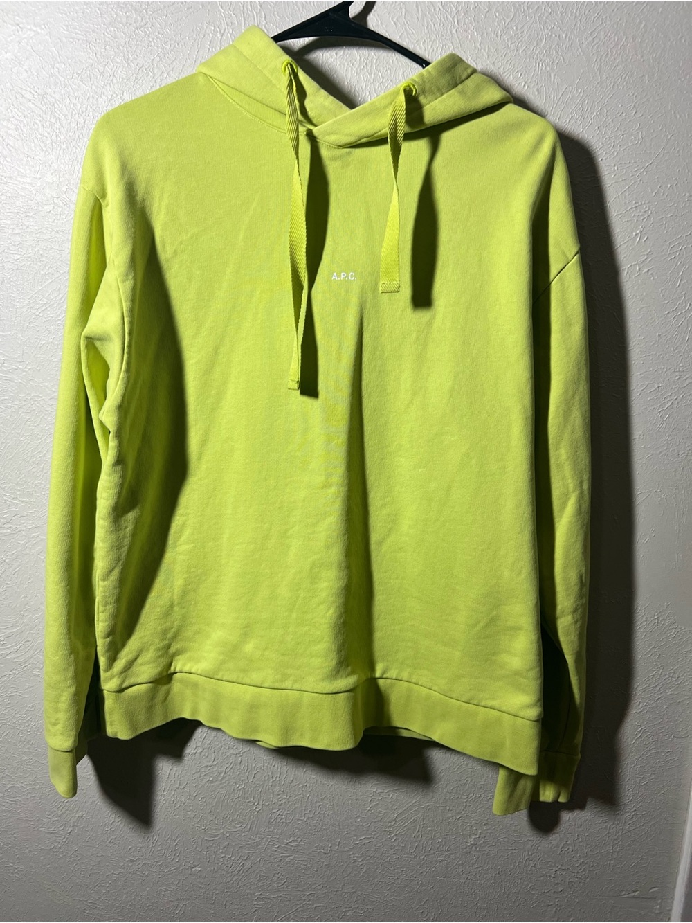 Women’s APC Neon Green/Yellow Hoodie size Large